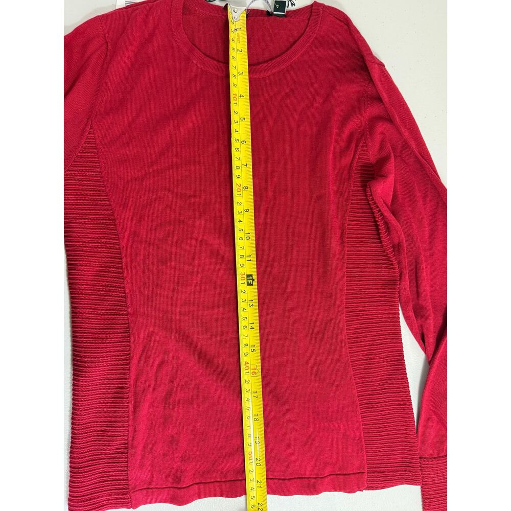 NWT Carlisle Women’s Crewneck Sweater Pepper Red Silk Cotton Ribbed Size S - Picture 10 of 10
